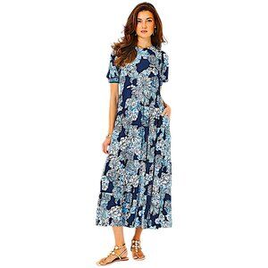 Lilly Pulitzer Ameilia Midi Dress in Low Tide Navy/Bouquet All Day NWT - Size 8